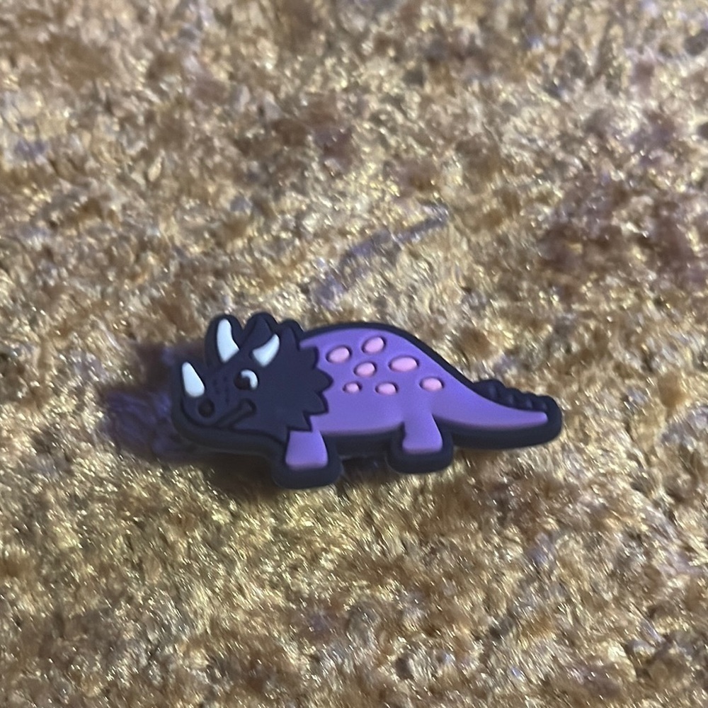 Kids Purple Dinosaur Jibbitz Shoe Charm Accessory For Crocs & Shoes New 5/$15